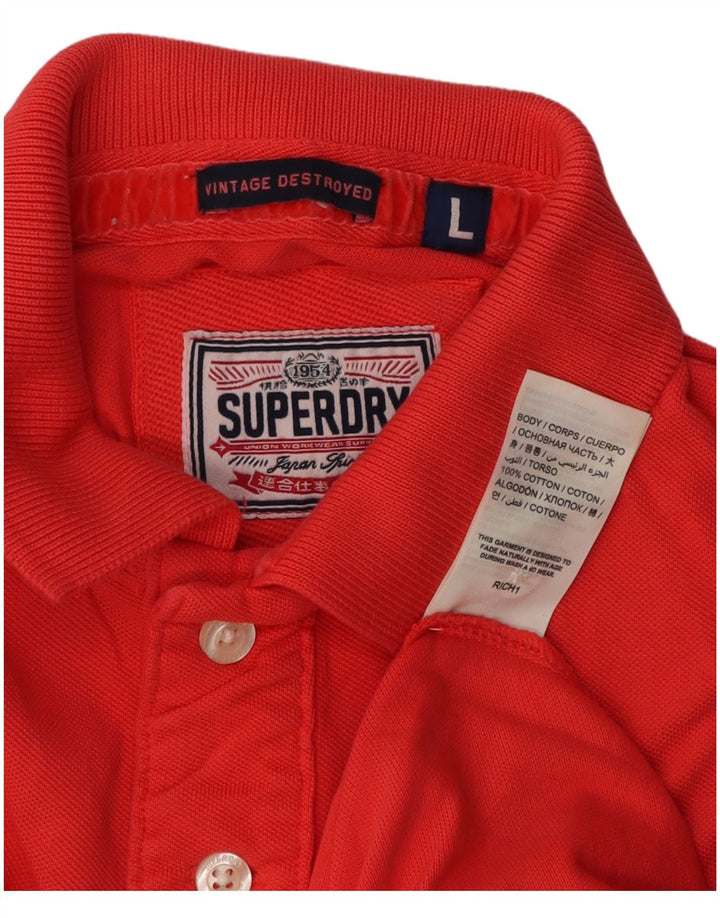 Męska koszulka polo Superdry, duża, czerwona, bawełniana