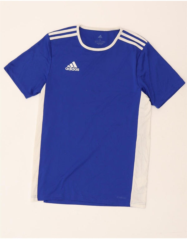 Adidas Męski T-shirt Aeroready Top Mały Niebieski Poliester z blokami kolorów