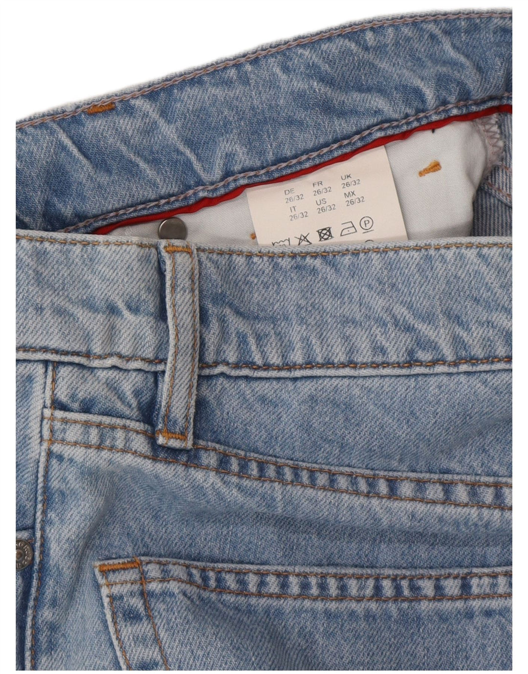 HUGO BOSS Damskie jeansy z szerokimi nogawkami i wysokim stanem W26 L25 Niebieskie bawełniane