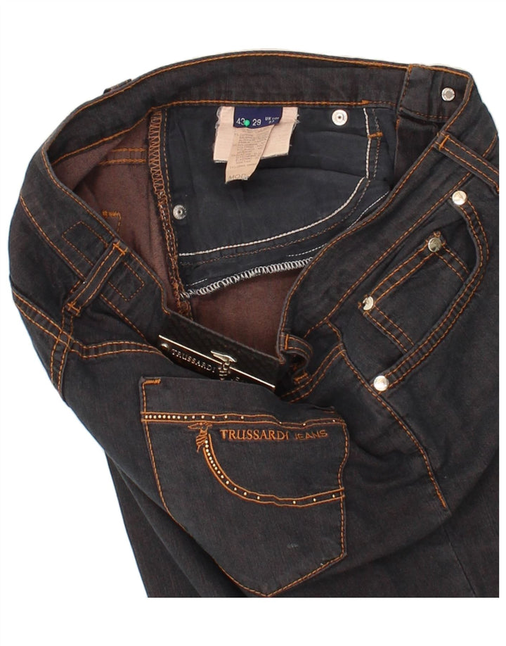 TRUSSARDI Womens Straight Jeans W29 L26  Navy Blue Cotton Vintage Trussardi and Second-Hand Trussardi from Messina Hembry 