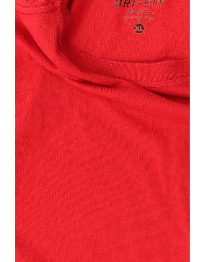 Męski T-shirt Nike Dri Fit Top XL, czerwony, bawełniany