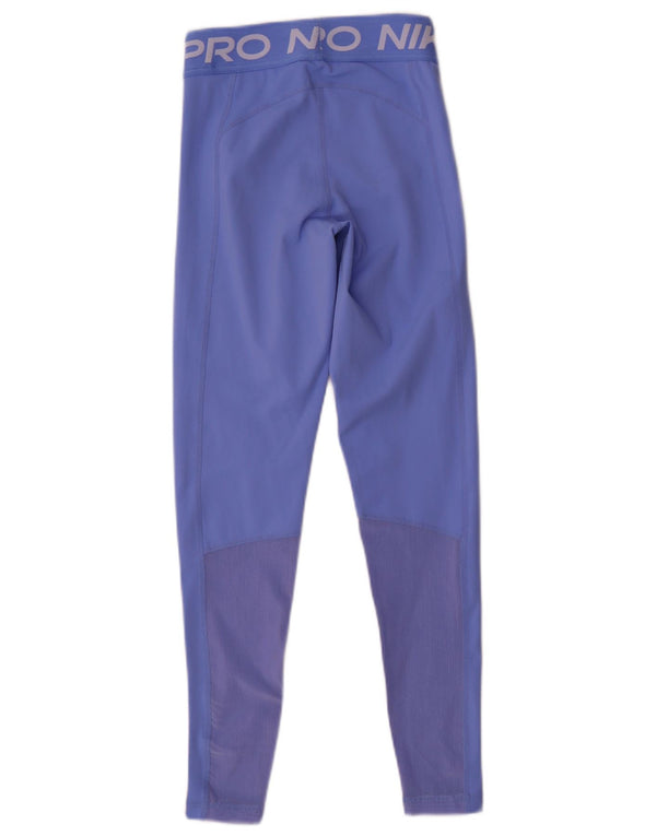 Damskie legginsy NIKE Dri Fit Graphic UK 6 XS Niebieski poliester