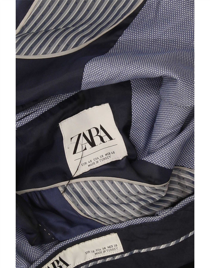 Zara Męski garnitur zapinany na 2 guziki EU 48 Medium W32 L28 Niebieski