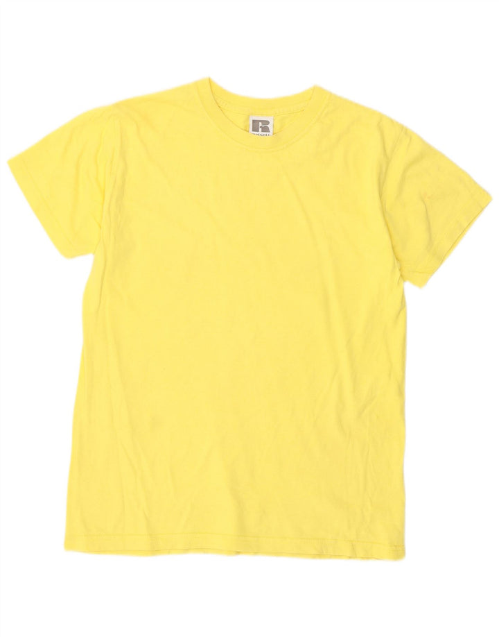 T-shirt chłopięcy Russell Athletic w wieku 11-12 lat, żółty, bawełniany