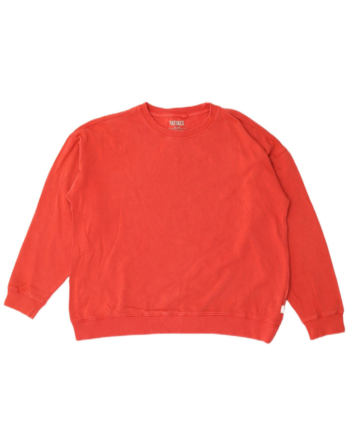 Damski sweter oversize Fat Face UK 16, duży, czerwony, bawełniany