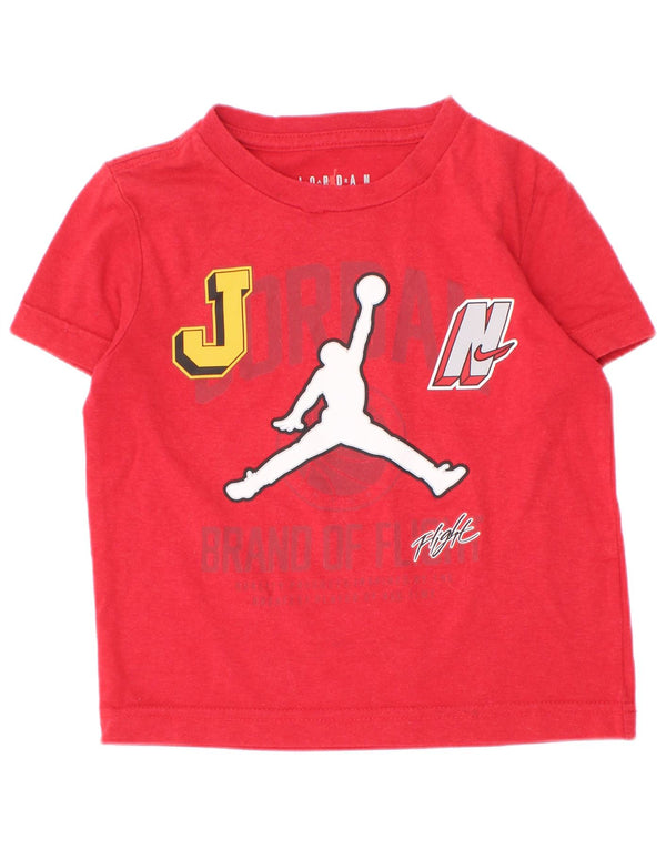 Chłopięcy T-shirt z grafiką Jordan, 2-3 lata, czerwona, bawełniana