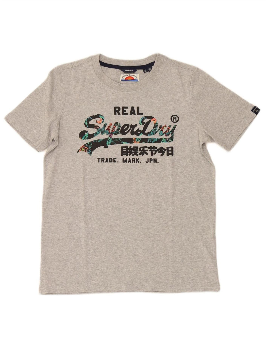 SUPERDRY Womens Graphic T-Shirt Top UK 10 Small Grey