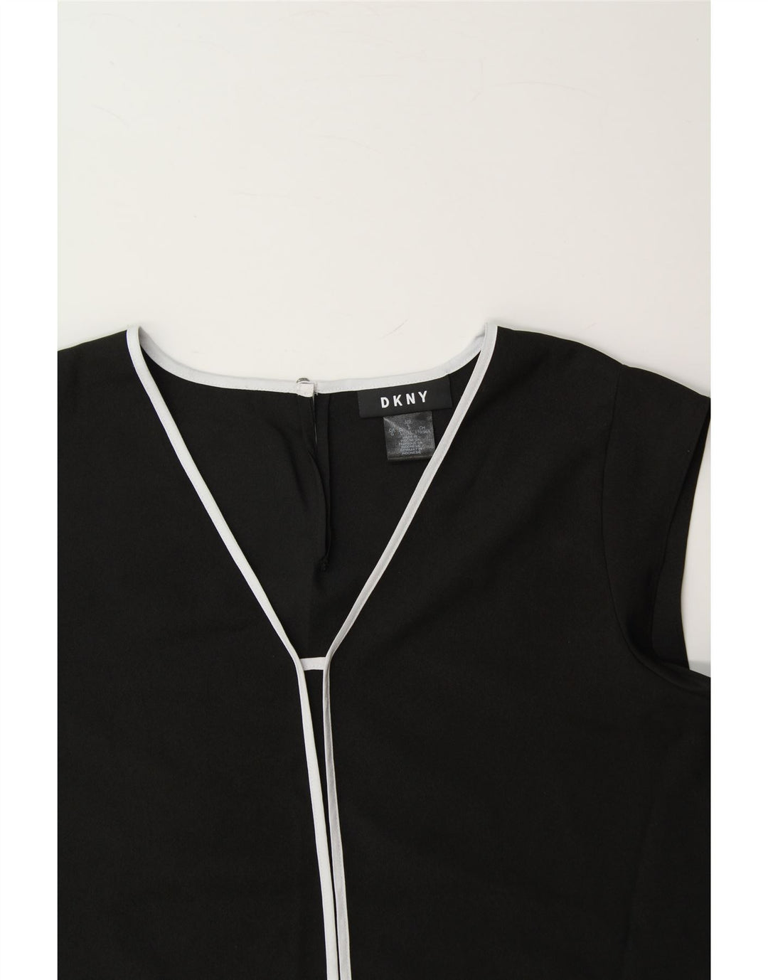 DKNY Womens Sleeveless Blouse Top UK 18 XL Black Polyester Vintage Dkny and Second-Hand Dkny from Messina Hembry 