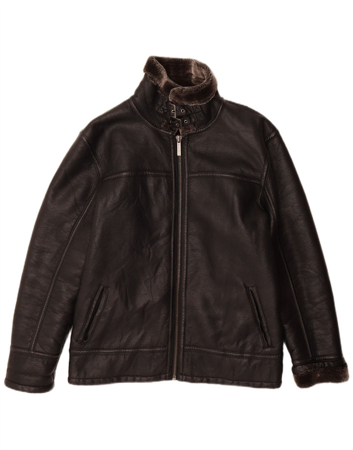 Vintage męska kurtka Shearling UK 38 Medium Black