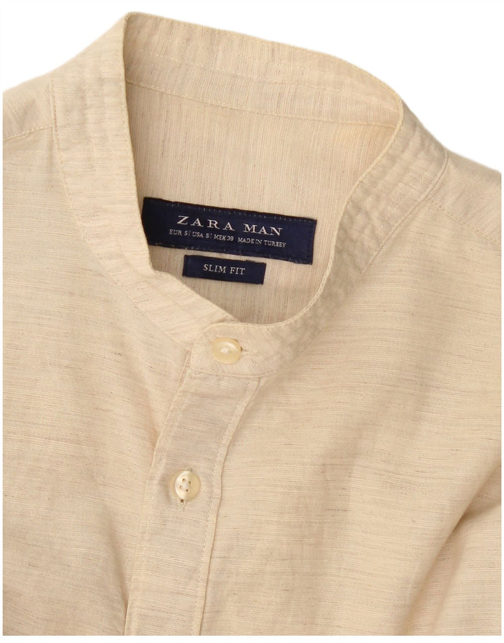 Koszula męska Zara Slim Fit, mała, beżowa