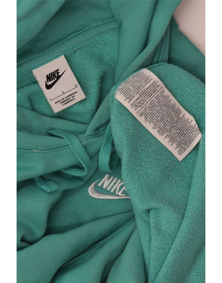 Męski sweter z kapturem Nike, duży, turkusowy, bawełniany