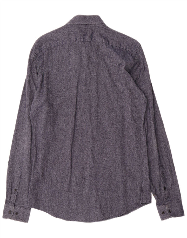Koszula męska Reiss Slim Fit, średnia, granatowa, bawełniana
