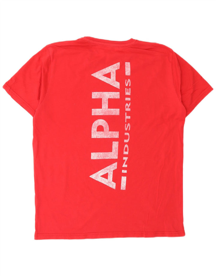 Męska koszulka z grafiką Alpha Industries, XL, czerwona