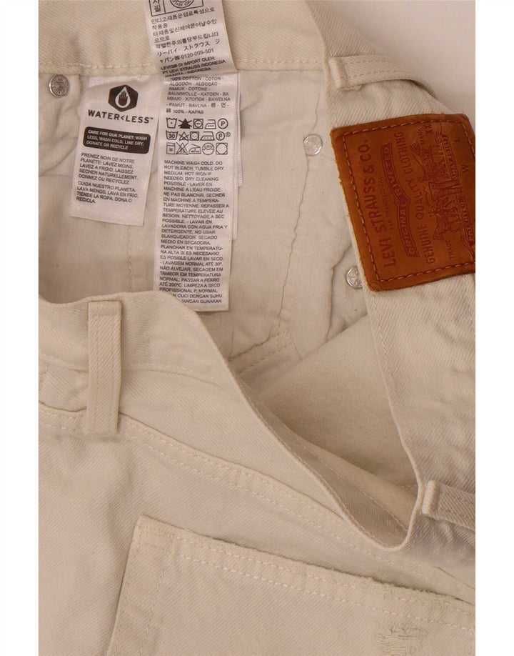 Damskie spodenki jeansowe Levi's 501 w trudnej sytuacji W30 Średnie złamane białe bawełniane