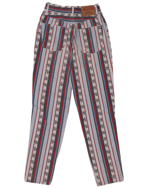 Damskie spodnie casual z wysokim stanem w stylu vintage IT 42 Medium W28 L29 Wielokolorowe