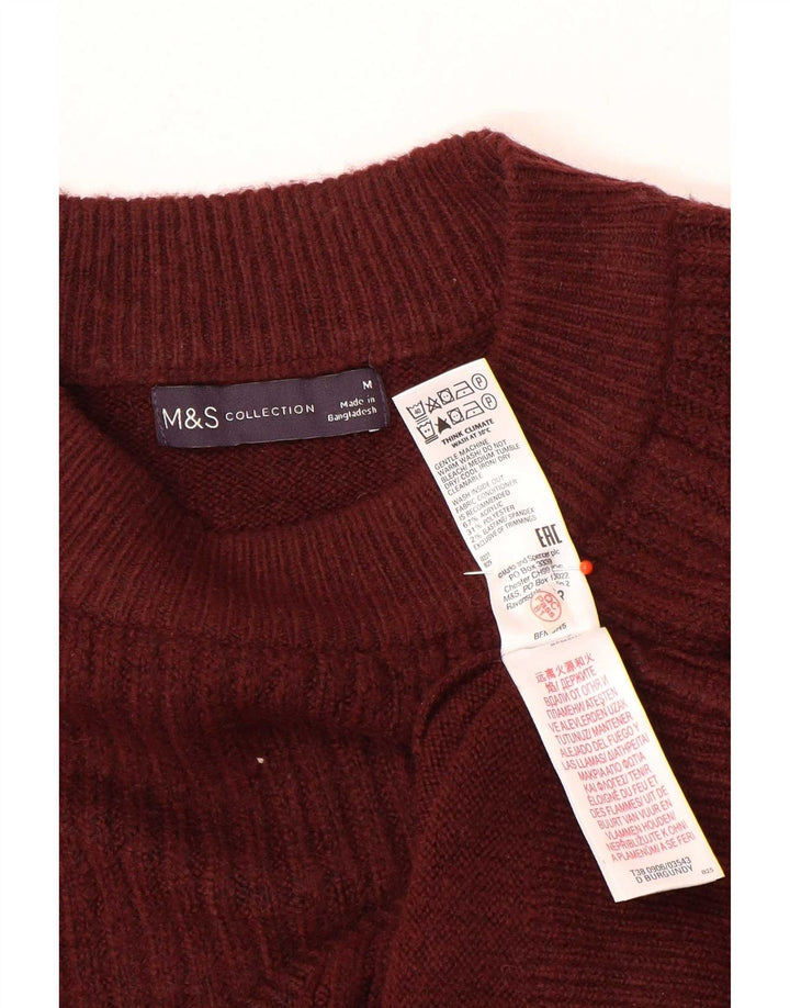 Marks & Spencer Damski sweter z okrągłym dekoltem, UK 14, średni burgund