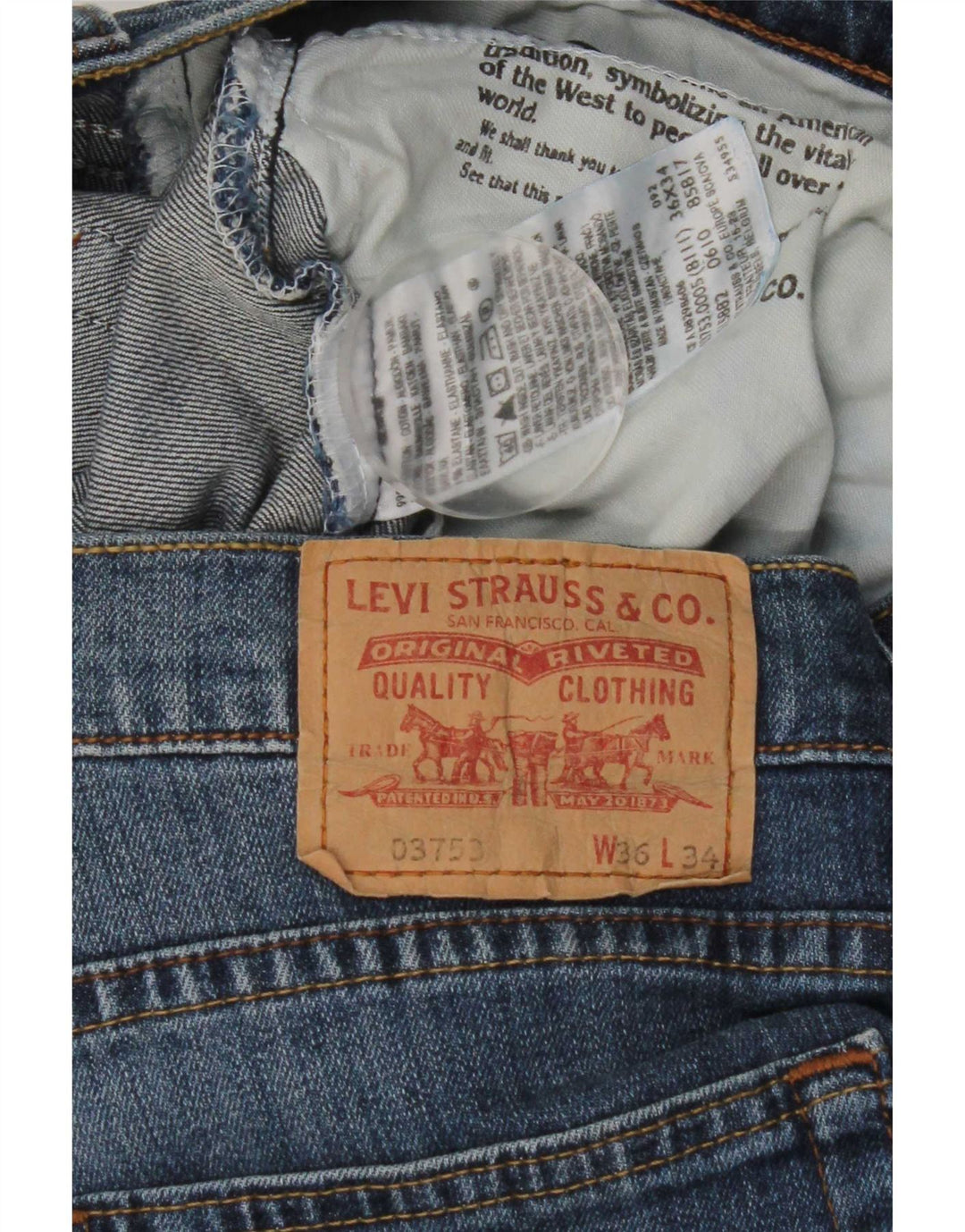 Męskie proste dżinsy Levi's W36 L29 Niebieskie bawełniane