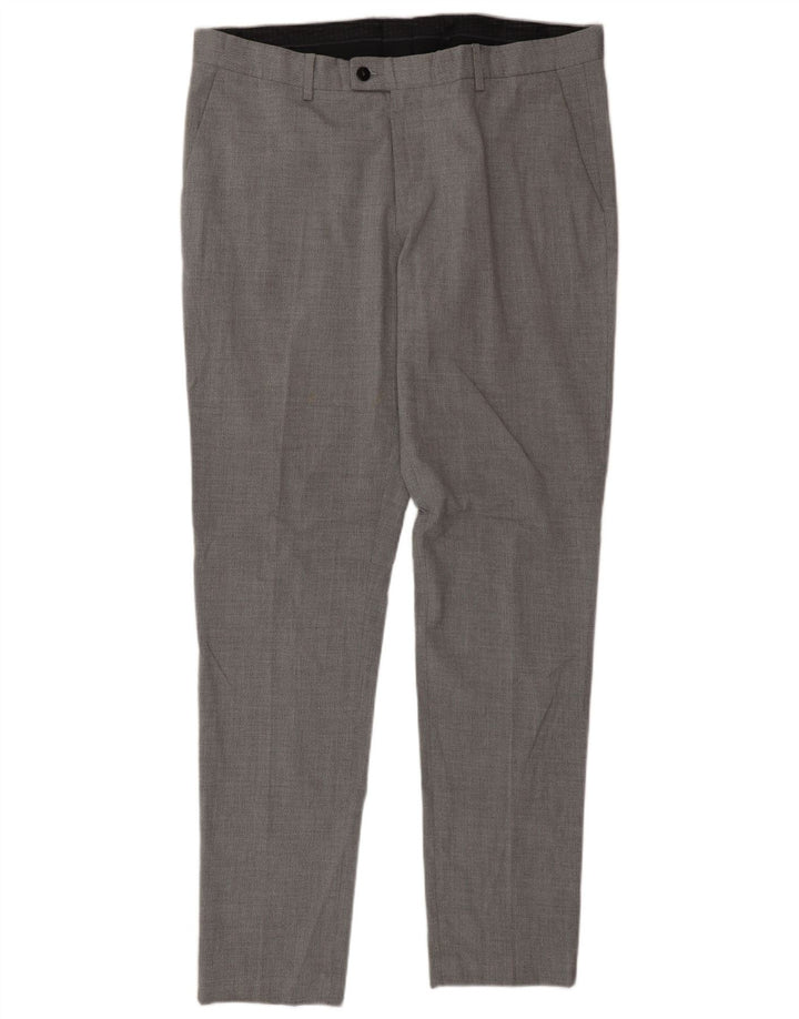 Męskie spodnie garniturowe Zara EU 46 XL W36 L33 Szary poliester