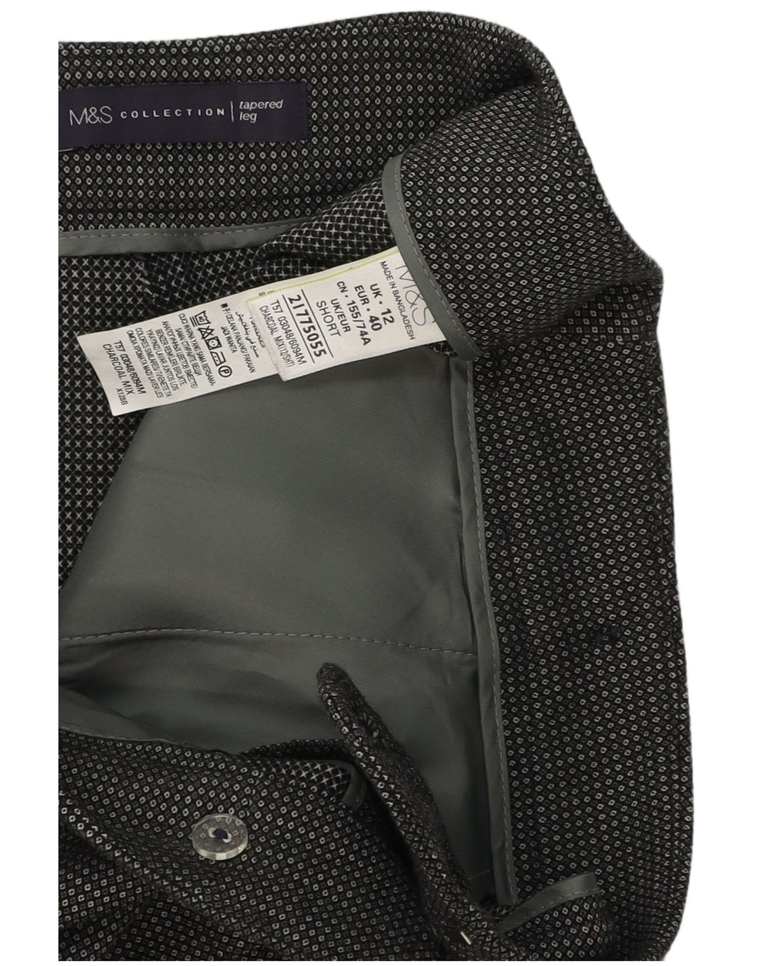 Krótkie spodnie damskie Marks & Spencer UK 12 Medium W34 L26 Szara kratka