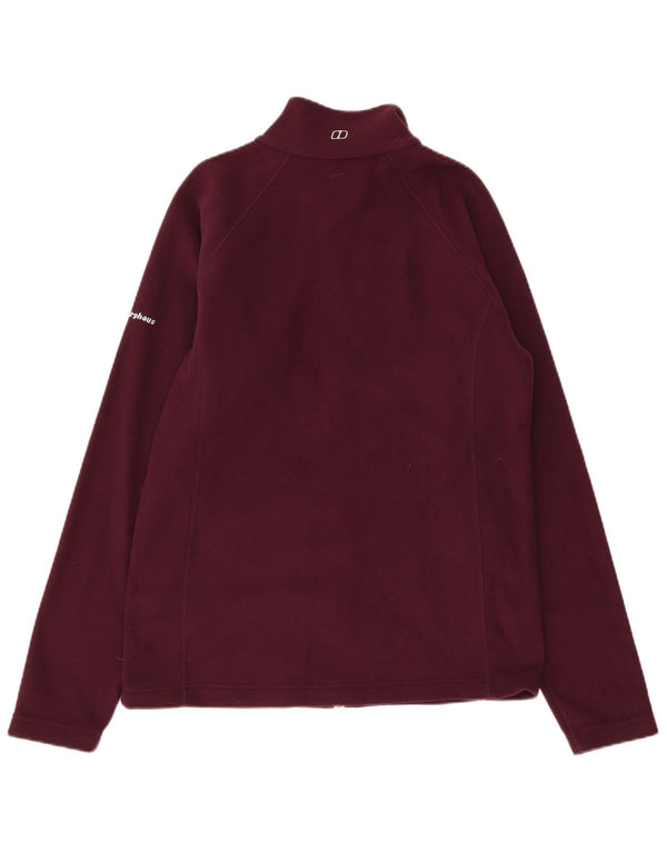 BERGHAUS Womens Fleece Jacket UK 14 Large  Maroon Polyester