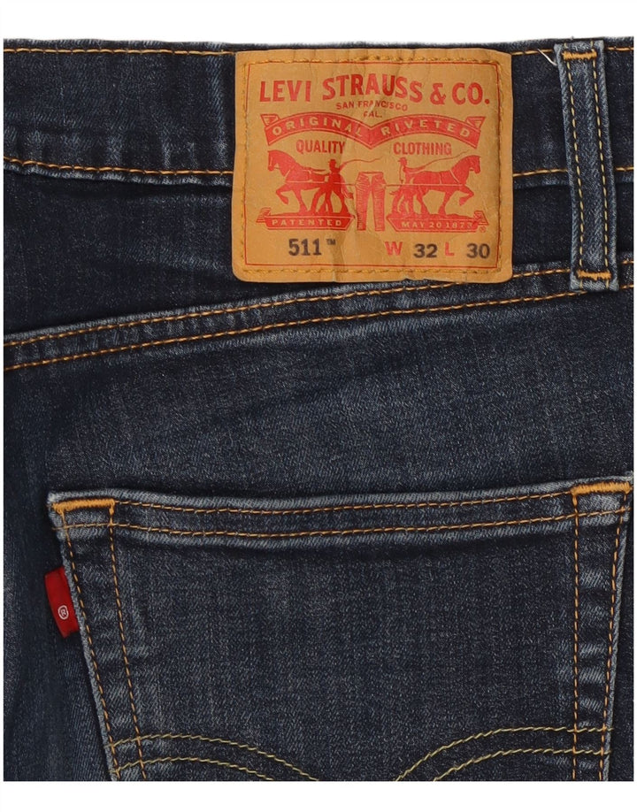 Męskie jeansy Levi's 511 Slim W32 L30 Granatowa bawełna