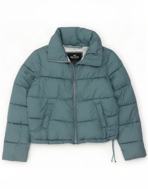 Hollister Womens Oversized Padded Jacket UK 10 Small Blue Polyester