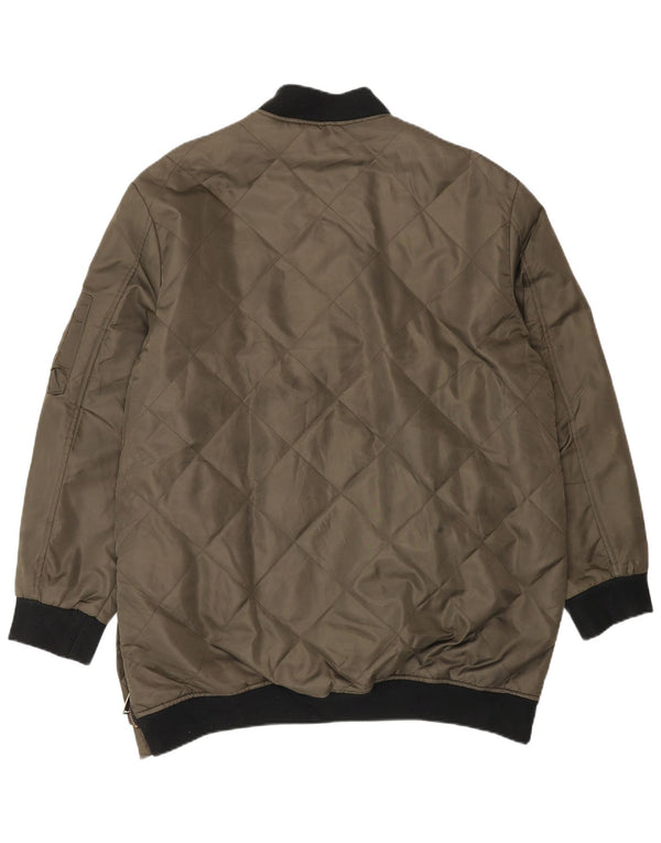 Męska kurtka bomberka Zara UK 42 XL Khaki, poliester z blokami kolorów