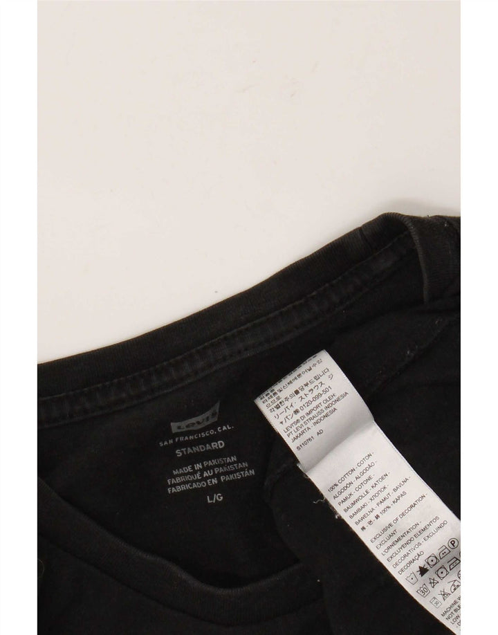 Męski standardowy T-shirt Levi's, duży, czarny, bawełniany