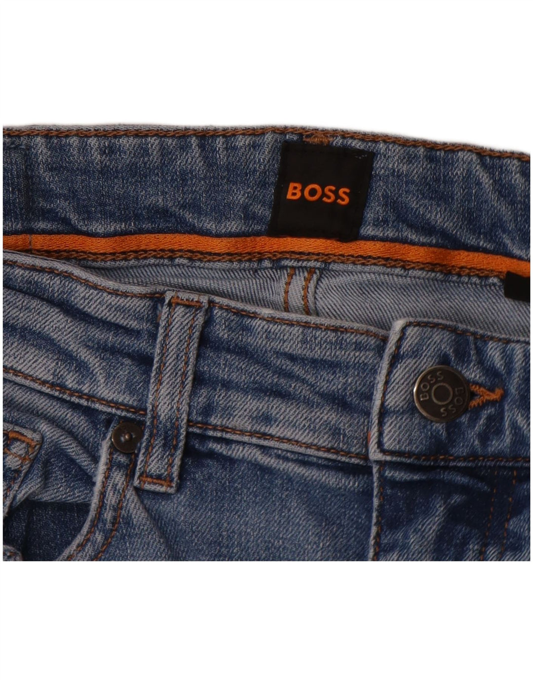 Męskie dżinsy w trudnej sytuacji Hugo Boss W32 L32 Niebieskie bawełniane