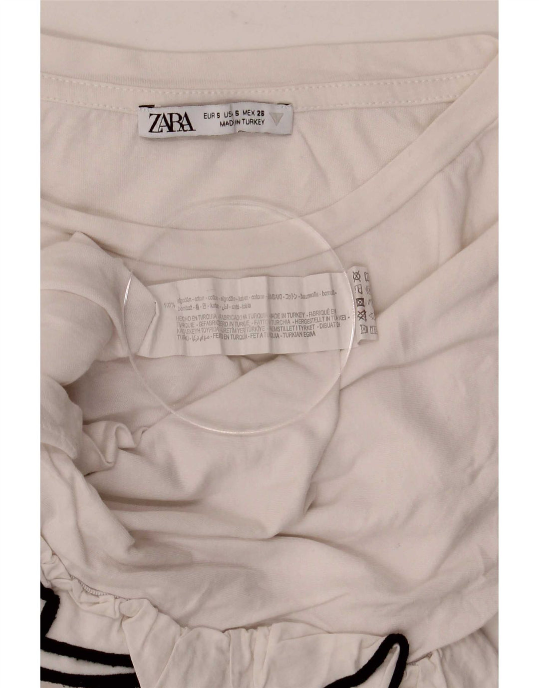 Bluzka damska Zara Crop Oversize Top UK 10 Small White Cotton