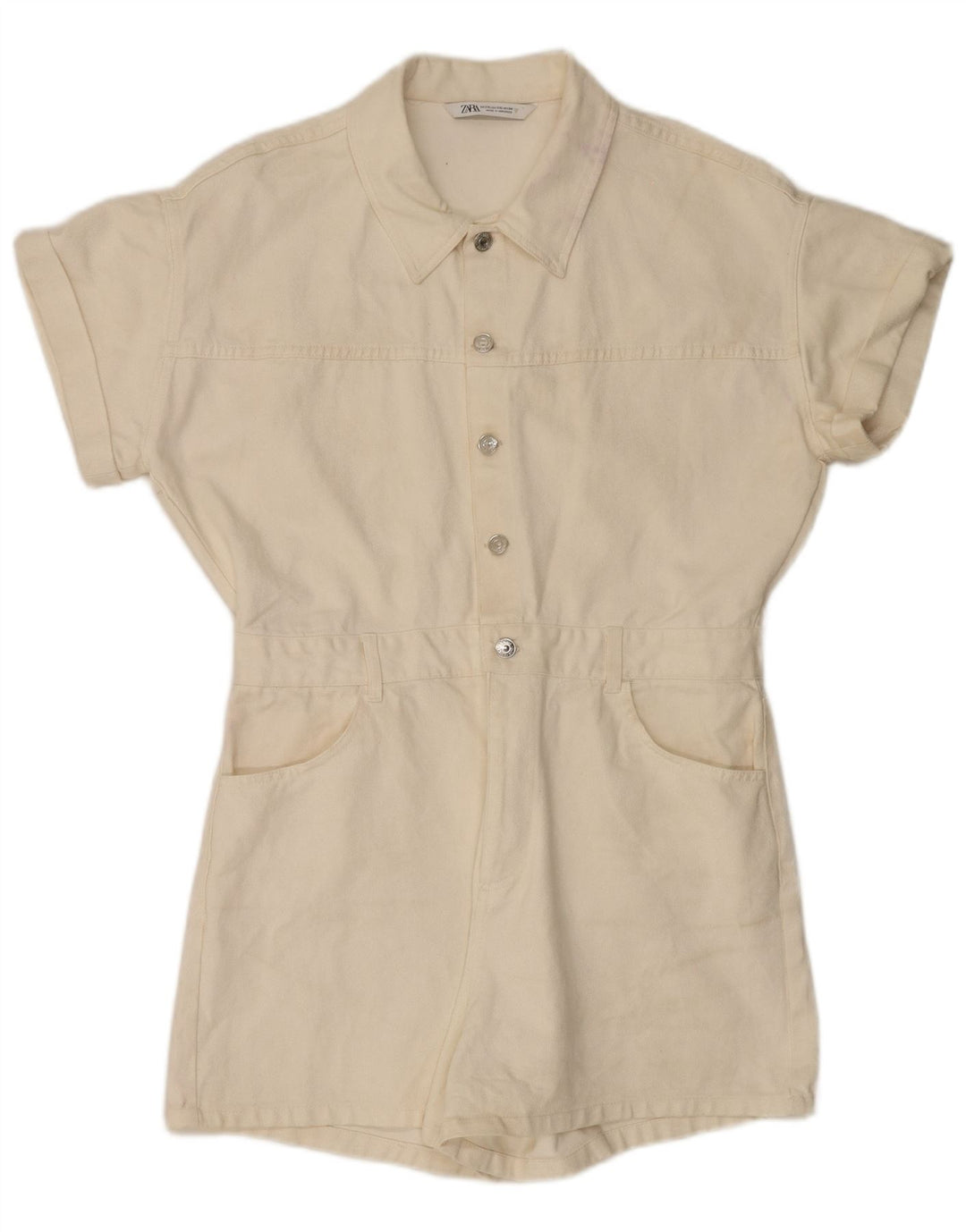 Damski kombinezon jeansowy Zara UK 20 2XL Biała bawełna