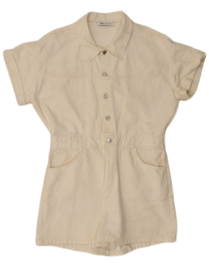 Damski kombinezon jeansowy Zara UK 20 2XL Biała bawełna