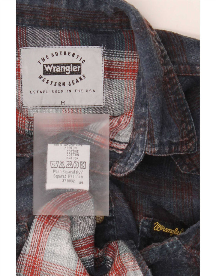 Wrangler Chłopięca koszula flanelowa w stylu Western 12-13 lat, bawełniana, w średnią niebieską kratkę