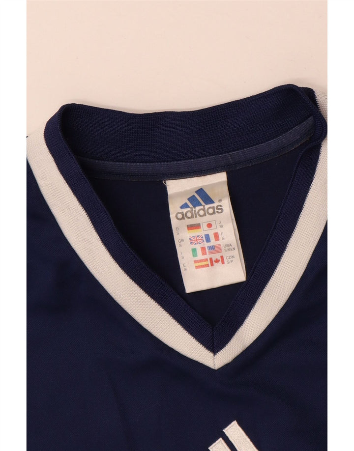 Adidas Męska koszulka Climalite Top, mała, granatowa, z blokami kolorów, poliestrowa