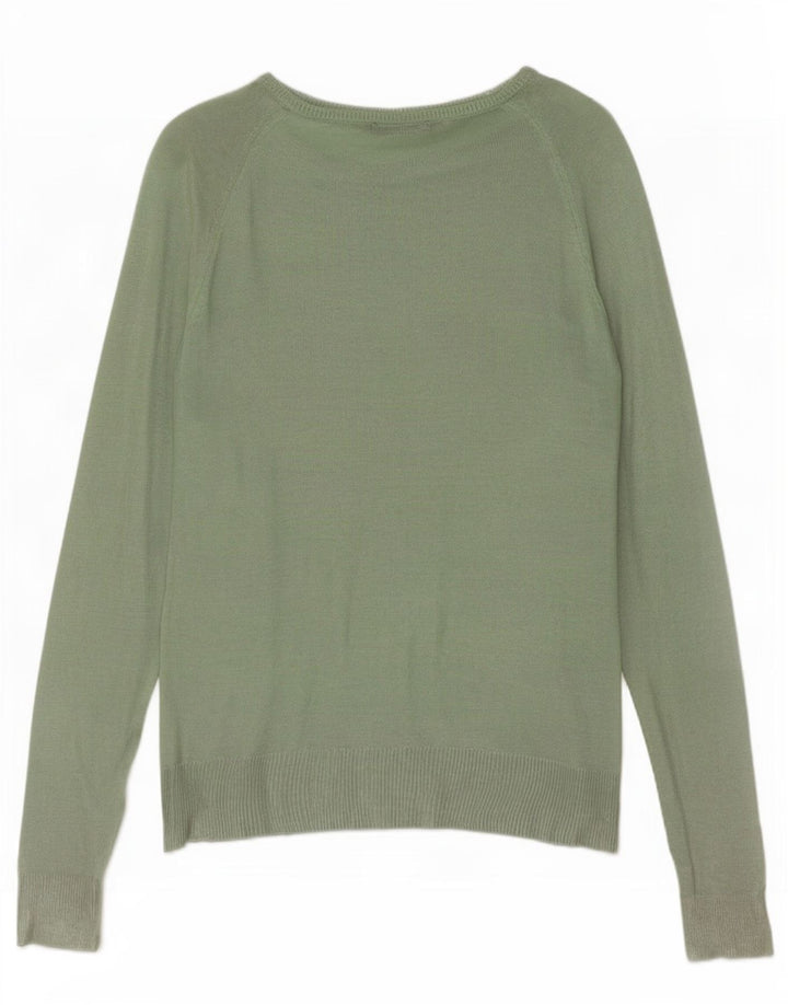 Sweter damski Zara z dekoltem w łódkę UK 14, średni zielony
