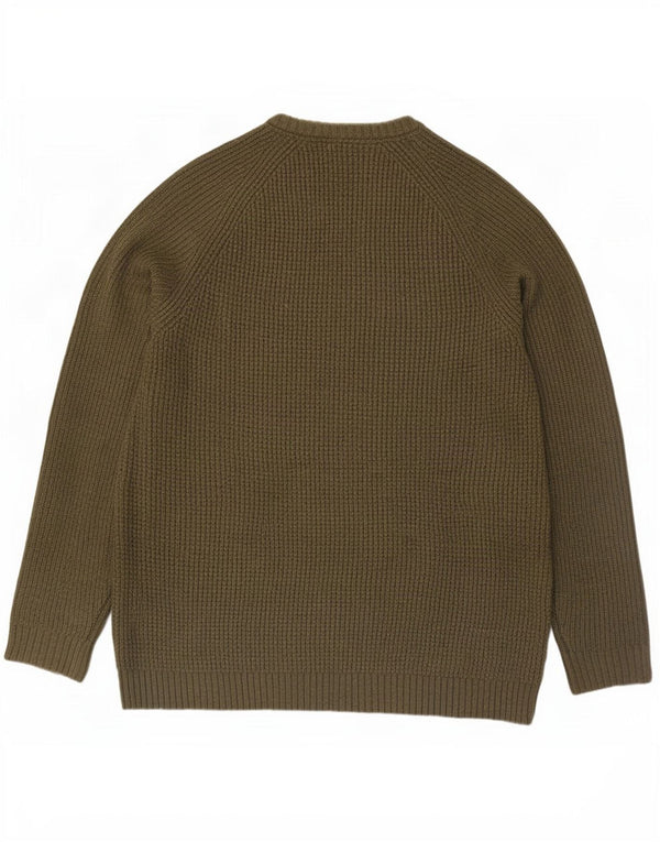 Męski sweter z okrągłym dekoltem Fat Face 3XL Khaki, akryl
