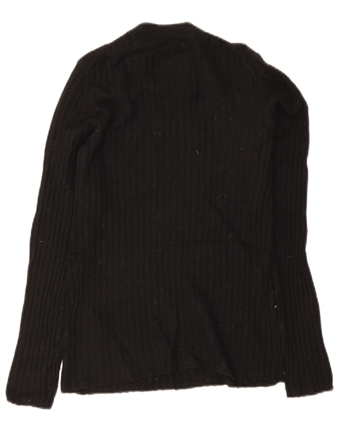 Damski sweter z okrągłym dekoltem Superdry UK 8, mała, czarna wełna