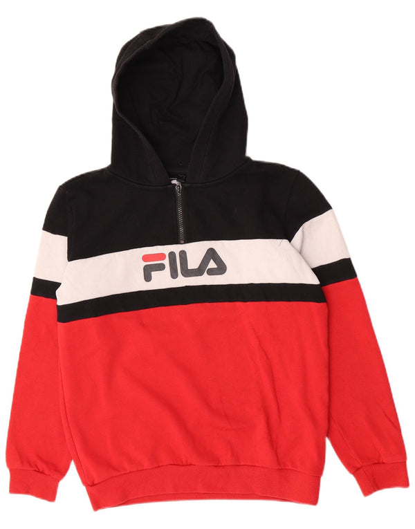Chłopięcy sweter Fila z kapturem i zamkiem błyskawicznym, 13-14 lat, w kolorze czerwonym