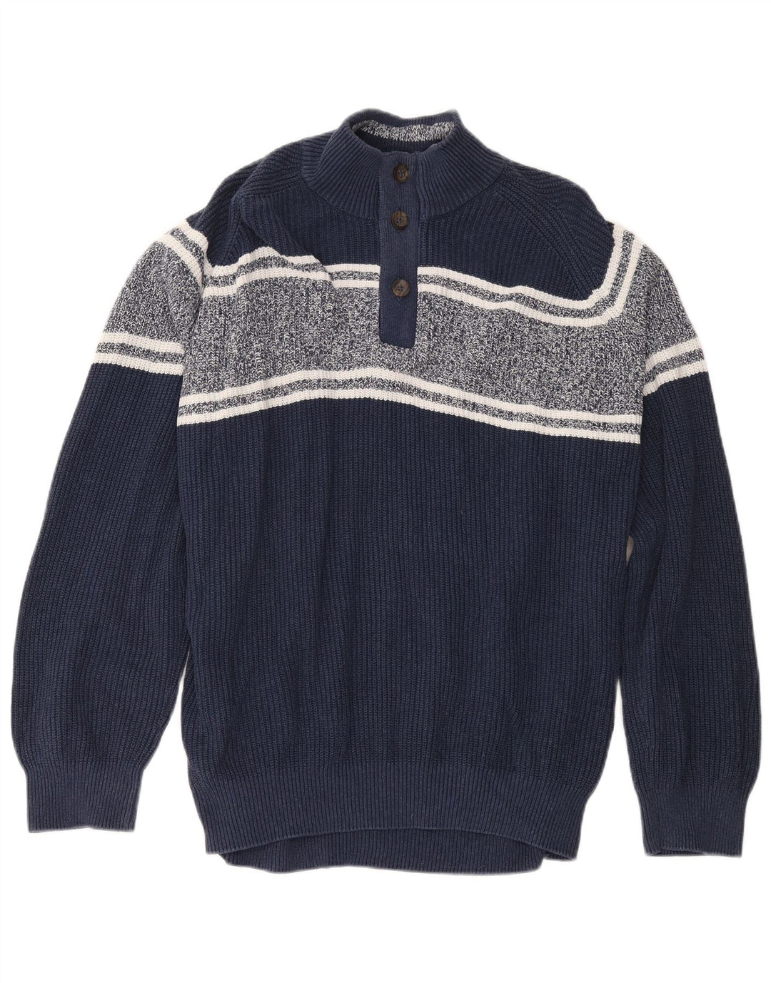 Marks & Spencer Męski sweter zapinany na guziki, 2XL, granatowy, z blokami kolorów