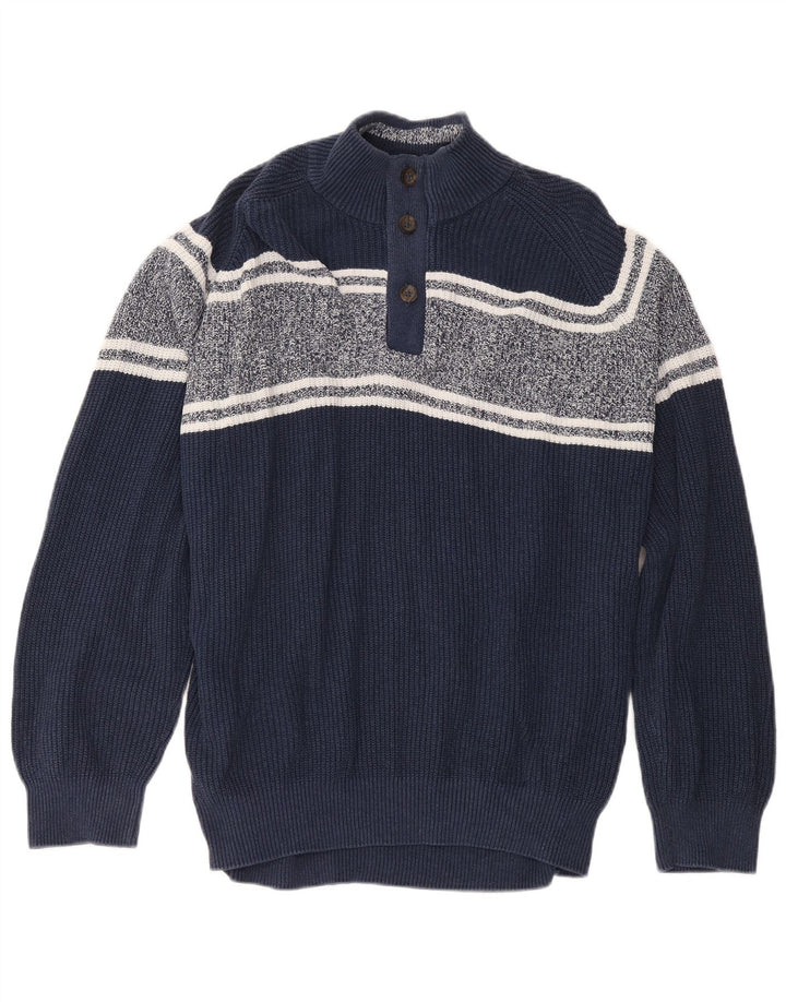 Marks & Spencer Męski sweter zapinany na guziki, 2XL, granatowy, z blokami kolorów