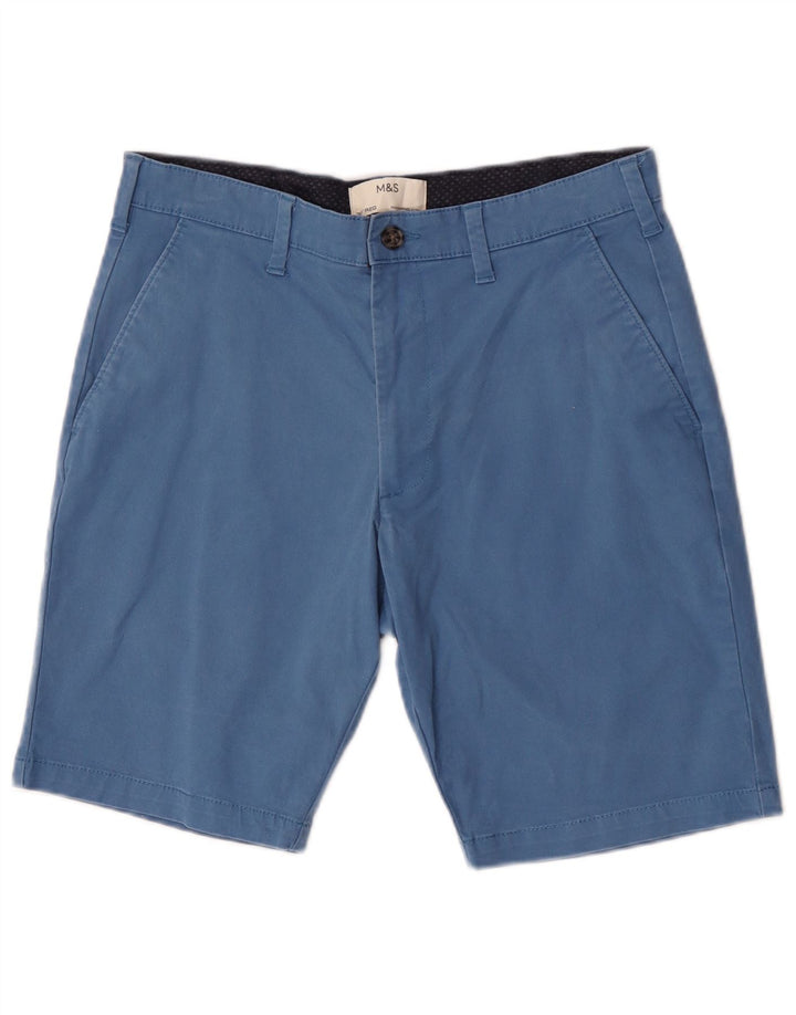 Marks & Spencer Męskie spodenki Chino W30 Średnioniebieskie, bawełniane