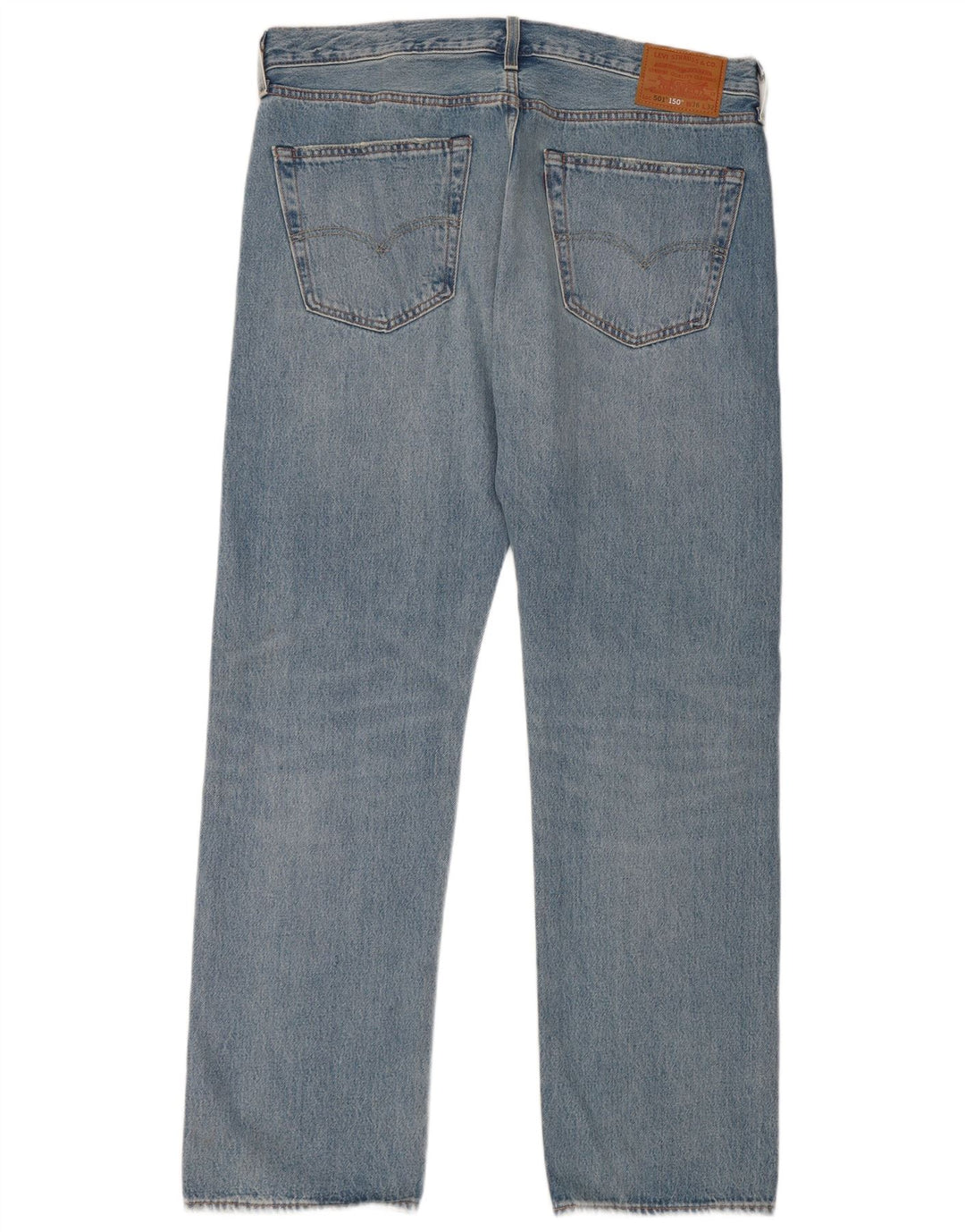 Męskie dżinsy Levi's 501 Straight W36 L32 Niebieskie patchworkowe bawełniane