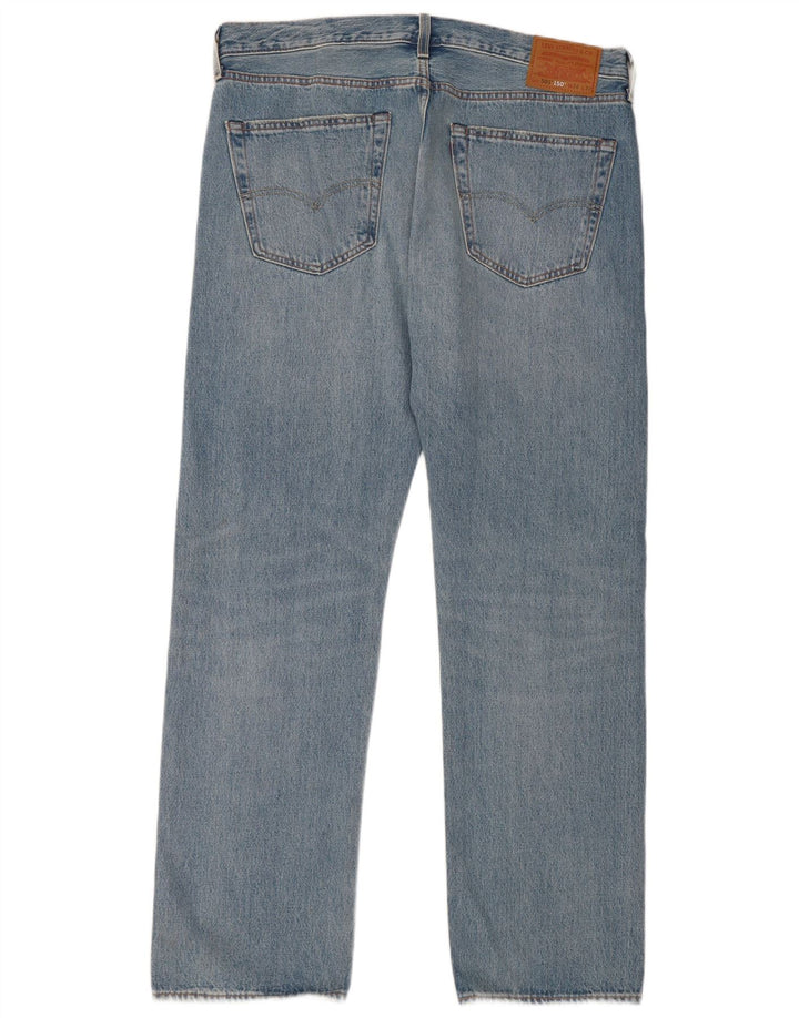 Męskie dżinsy Levi's 501 Straight W36 L32 Niebieskie patchworkowe bawełniane