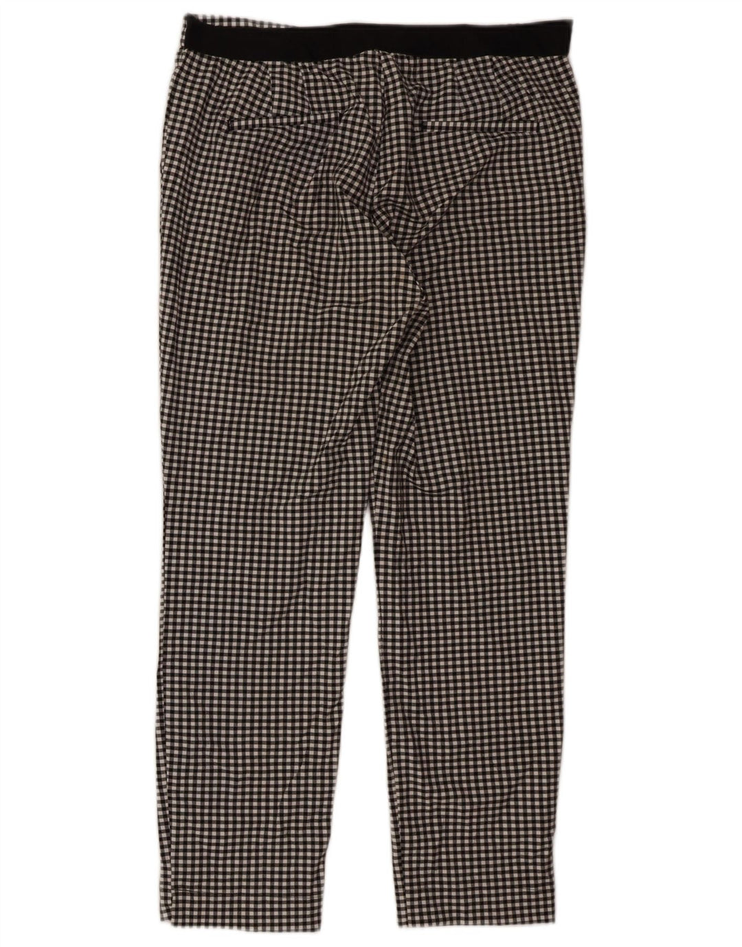 Damskie spodnie chino Zara XL W32 L27, czarny poliester w kratkę