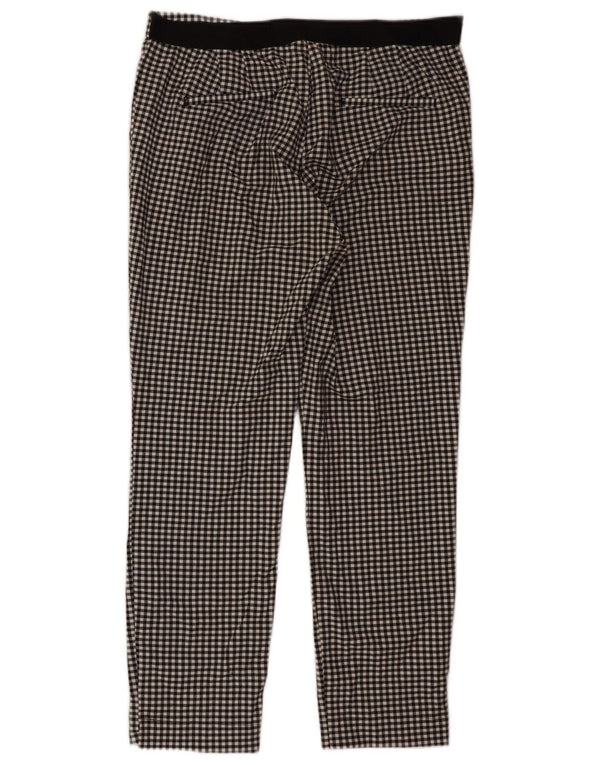 Damskie spodnie chino Zara XL W32 L27, czarny poliester w kratkę