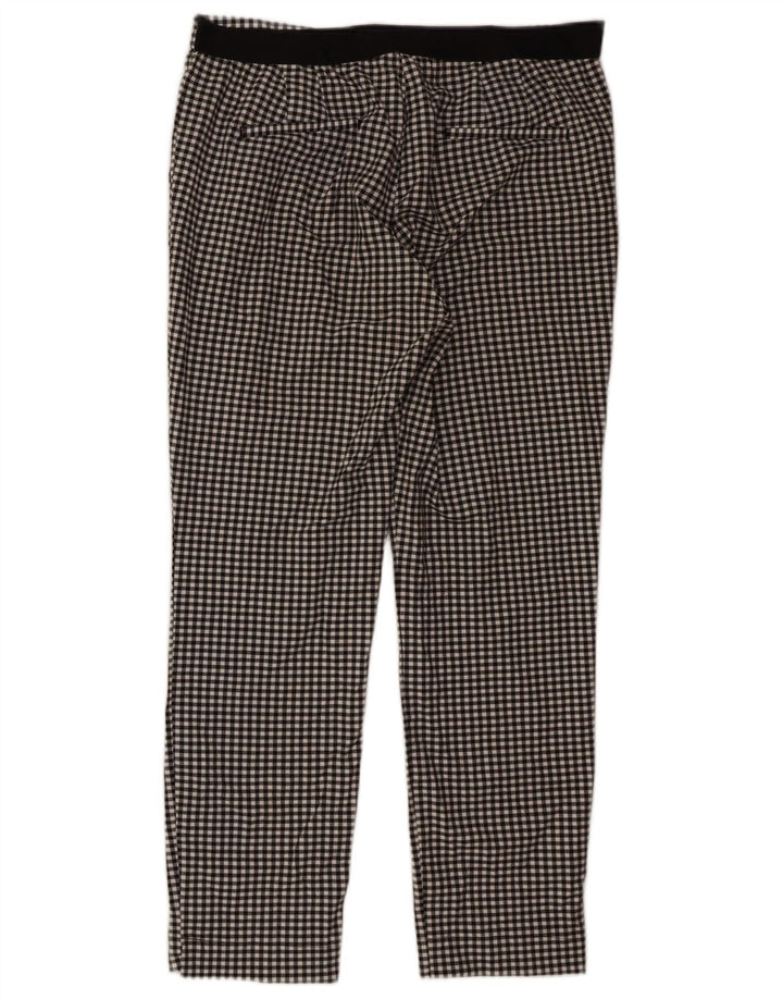 Damskie spodnie chino Zara XL W32 L27, czarny poliester w kratkę