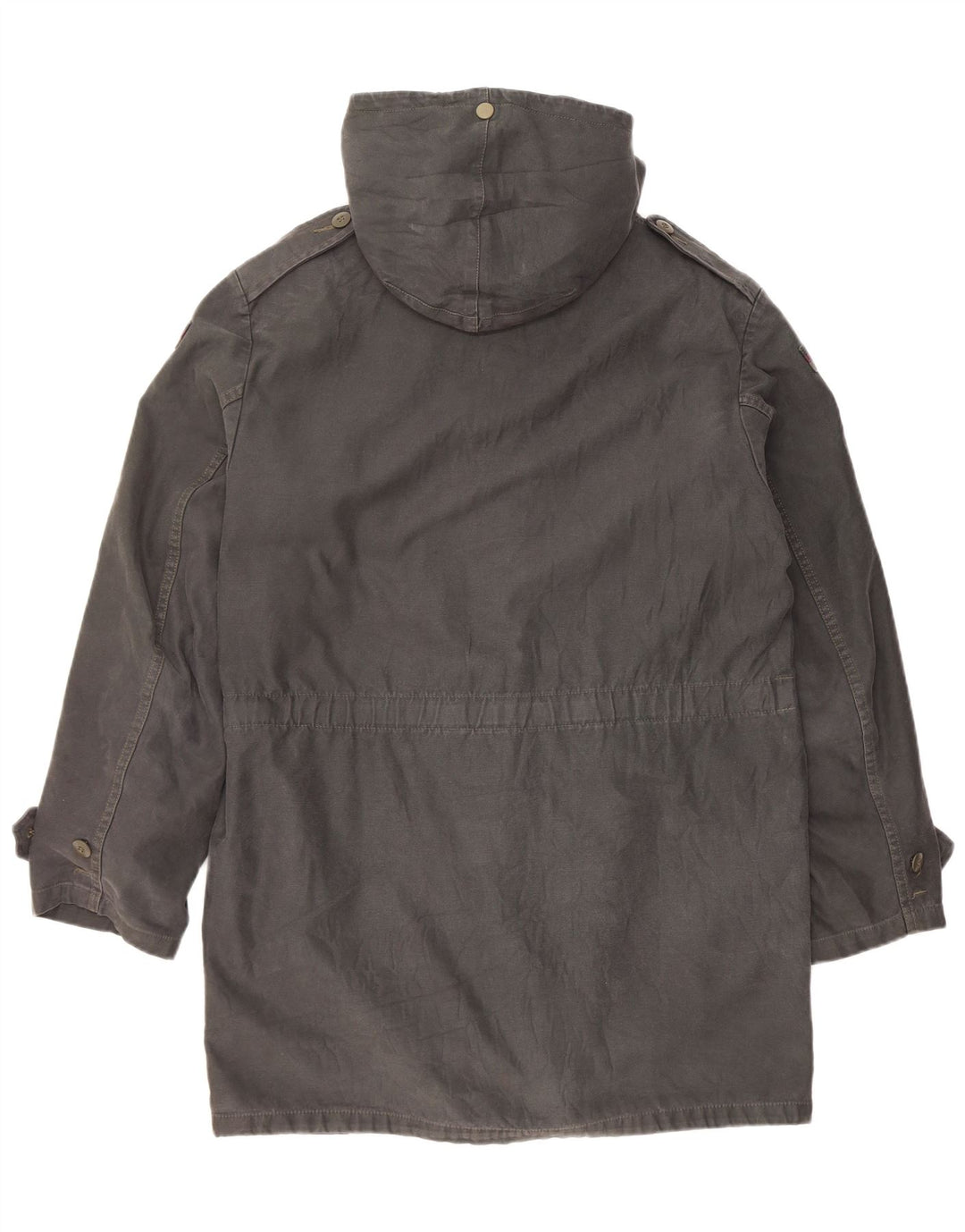 Vintage męska kurtka parka z kapturem UK 38 średnio szara