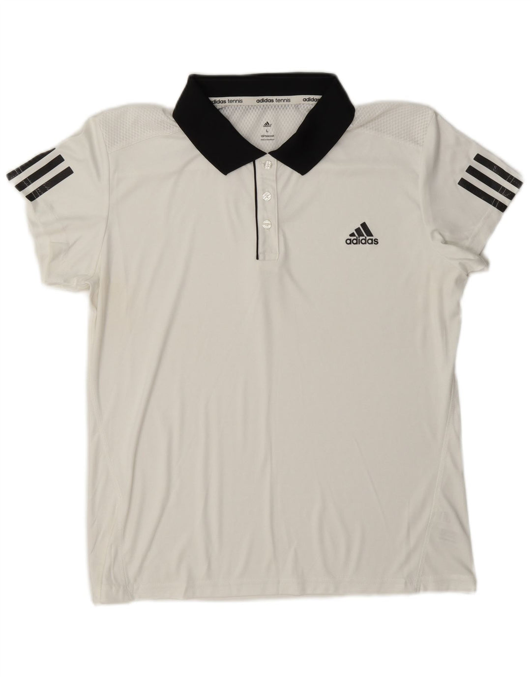 Damska koszulka polo do rugby Adidas Climacool UK 16, duża, biała, poliestrowa