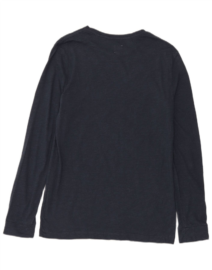 Jack Wills Męski top z długim rękawem, mały, granatowy, bawełniany