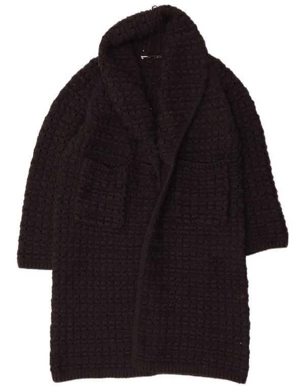 Damski, oversize'owy, długi, otwarty sweter rozpinany Zara UK 14, średni czarny